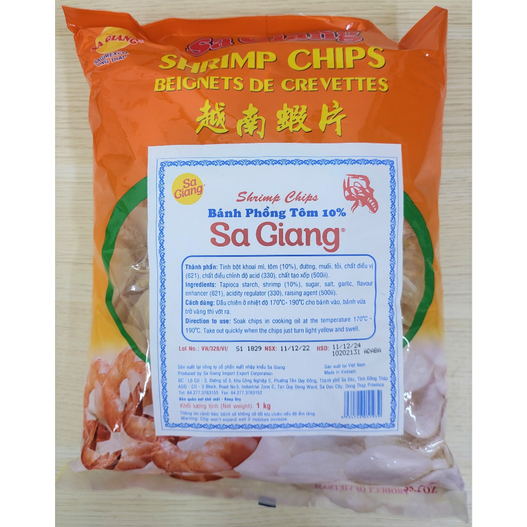 SA GIANG (Gói 1Kg) BÁNH PHỒNG TÔM Shrimp Chips