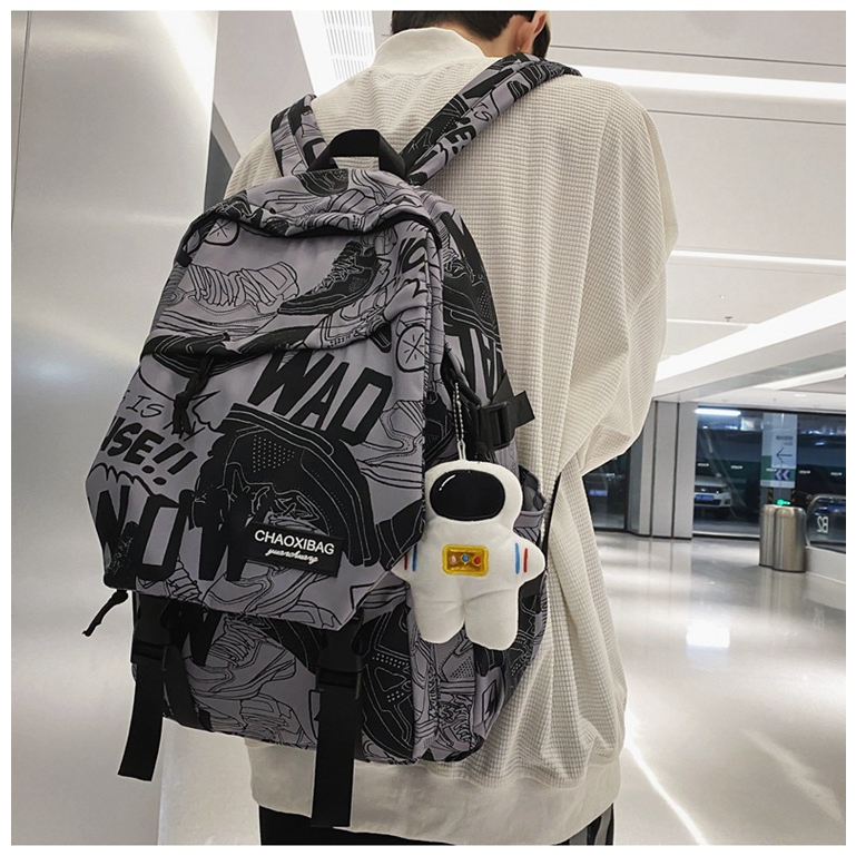 Balo Thời Trang Nam Nữ Ulzzang Teen Thể Thao Túi Cặp Xách Đi Học, Đi Chơi Du Lịch Đeo Vai Mẫu Loang 2022