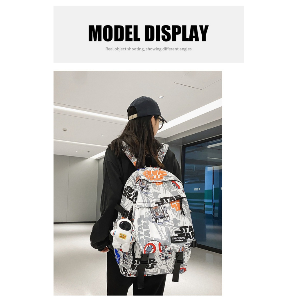 Balo Thời Trang Nam Nữ Ulzzang Teen Thể Thao Túi Cặp Xách Đi Học, Đi Chơi Du Lịch Đeo Vai Mẫu Loang 2022