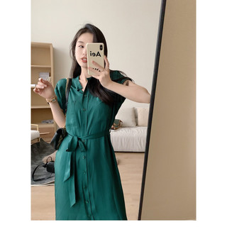 Đầm suông cổ tàu xịn đẹp Fredy kèm belt V324