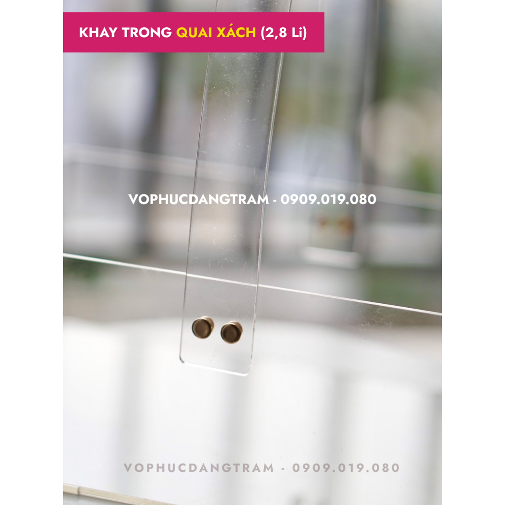 Giỏ mica cắm hoa có quai xách