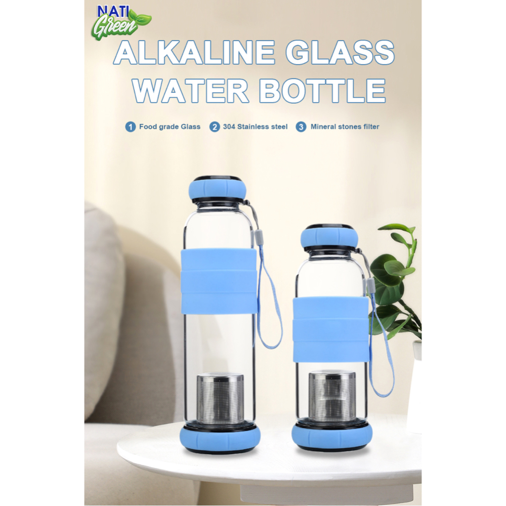 Bình Tạo Nước Kiềm Mỹ 550ML Tiện ích tạo 8,5-10pH trong 2-3p NatiLife (tặng túi + 2 gói đá + test pH)