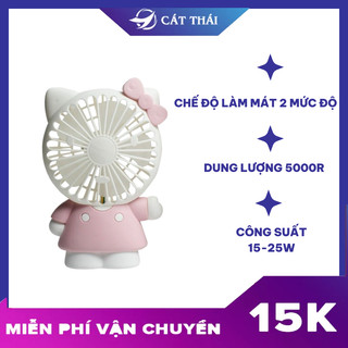 Quạt để bàn cầm tay mini  dễ thương sạc tích điện di động 2 cấp độ quạt kèm đèn ngủ ấm áp yên tĩnh WX871
