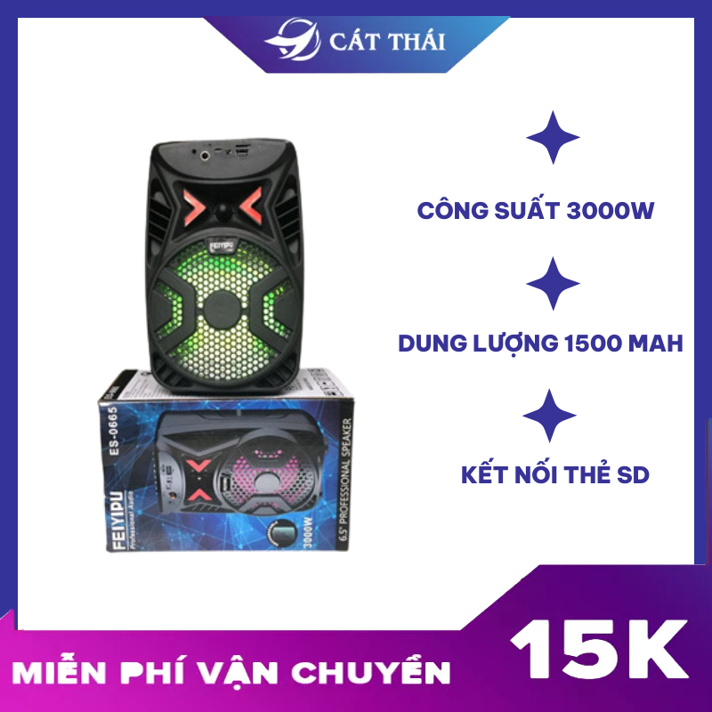 Loa Bluetooth Nghe Nhạc Không Dây ES-0665/ ES-0645 Hỗ Trợ Cắm USB Thẻ Nhớ Loa Bass 16cm và 12cm
