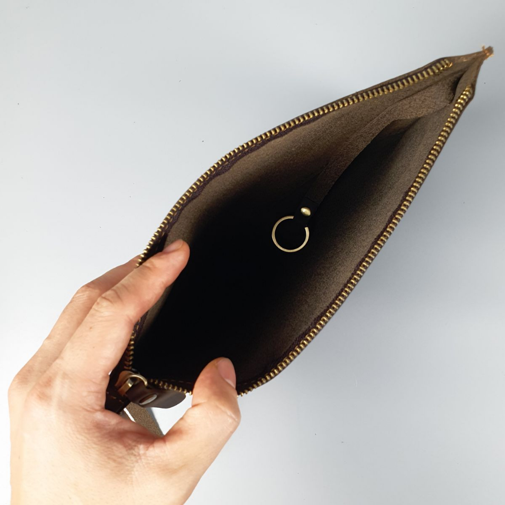 Clutch cầm tay nam da bò sáp CL152LEA  - 100% da bò thật, BH 3 năm