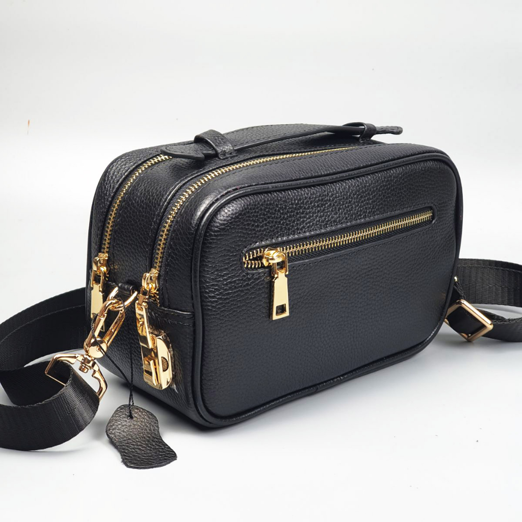 Túi golf khóa số cầm tay kết hợp đeo chéo da bò thật CL153LEA  - 100% da thật, BH 3 năm