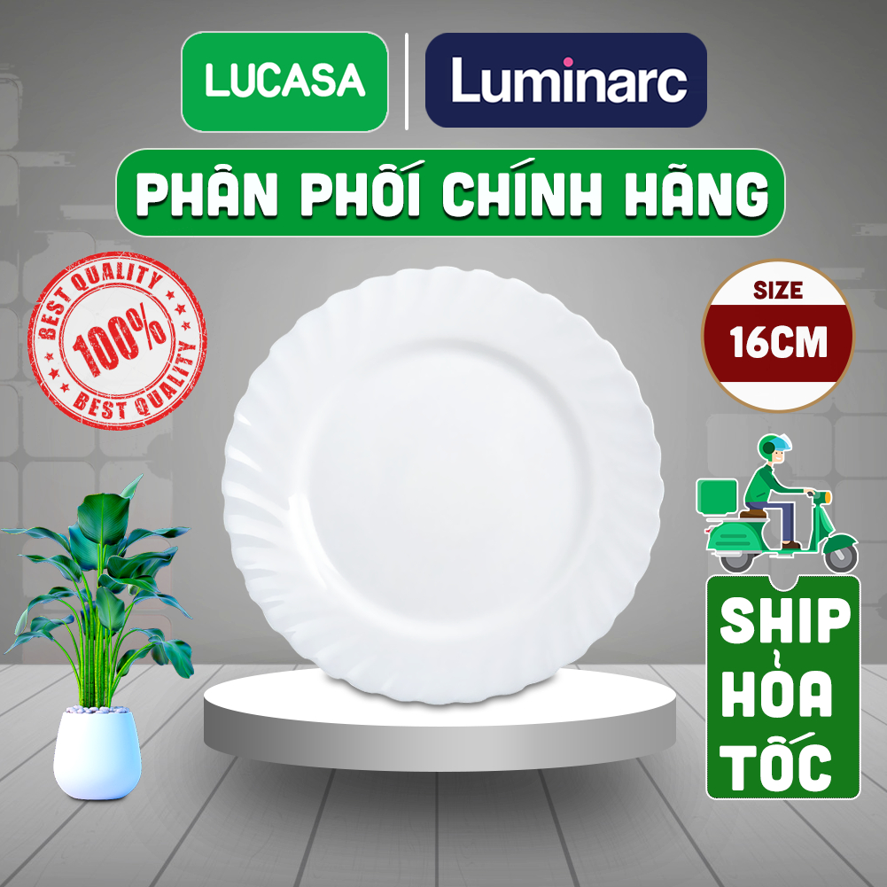 Đĩa Thủy Tinh Luminarc Trianon Trắng 16cm - L3653 | Phân Phối Chính Hãng