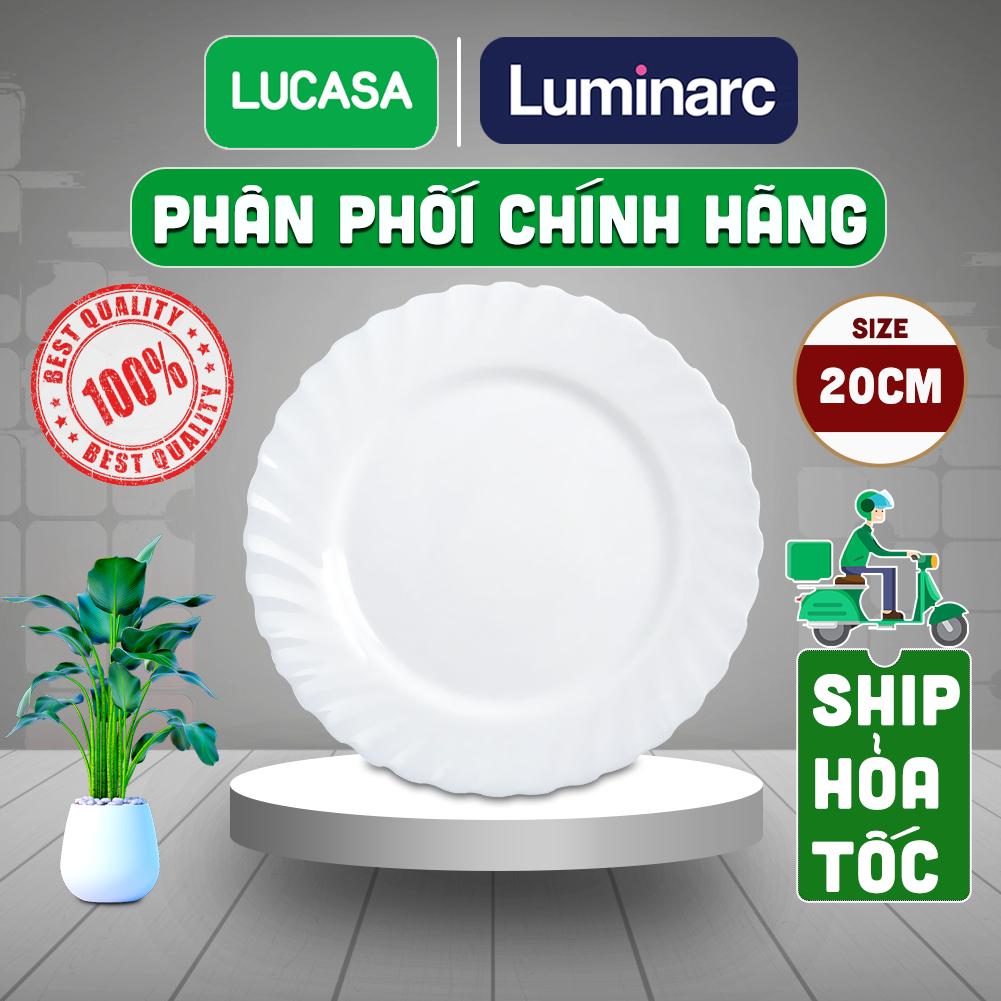 Đĩa Thủy Tinh Luminarc Trianon Trắng 20cm - L3647 | Phân Phối Chính Hãng