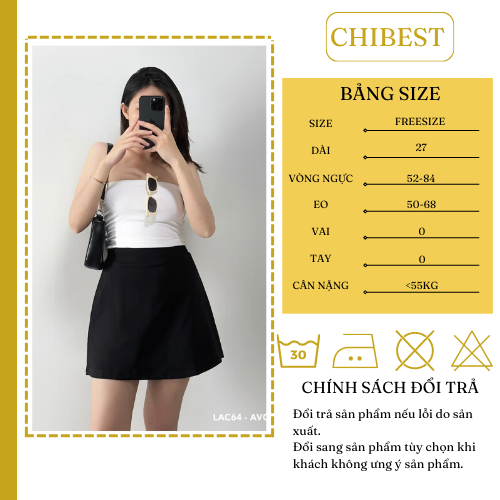 Áo ống borip croptop trơn 2 màu đơn giản CHIBEST LAC64