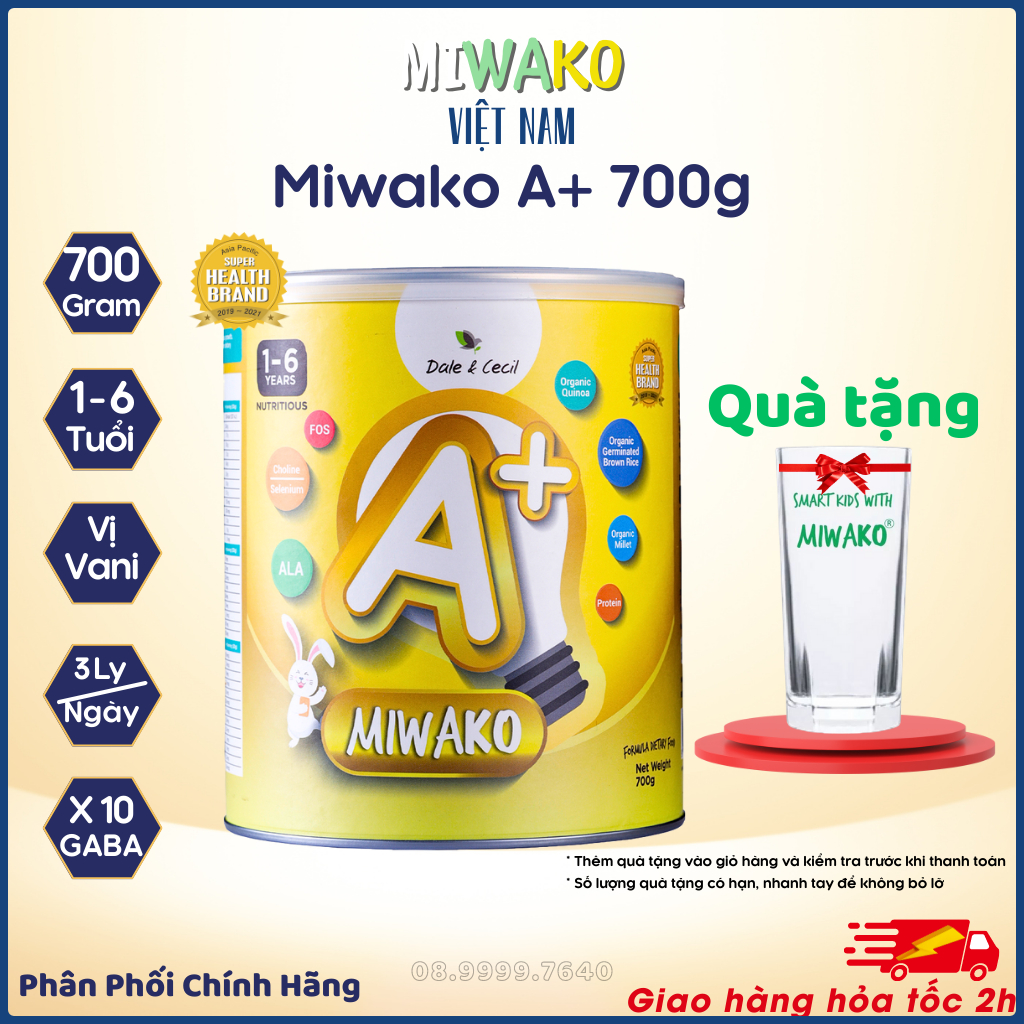 Sữa Hạt Thực Vật Hữu Cơ Miwako A+, Hộp 700g Vị Vani, Dinh Dưỡng Hoàn Chỉnh - Miwako Việt Nam