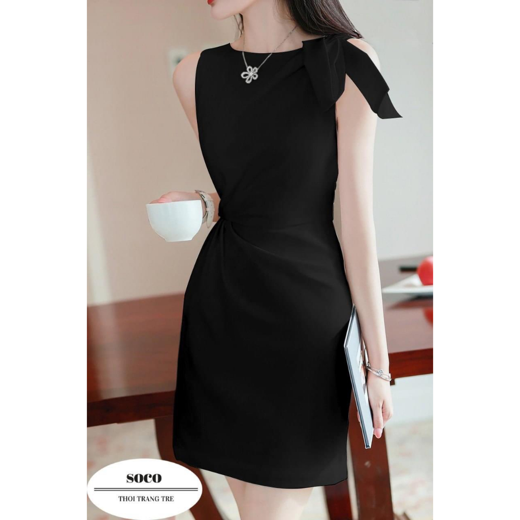 ĐẦM BODY NƠ VAI NHÚN EO CAO CẤP MẶC CỰC SANG TRỌNG