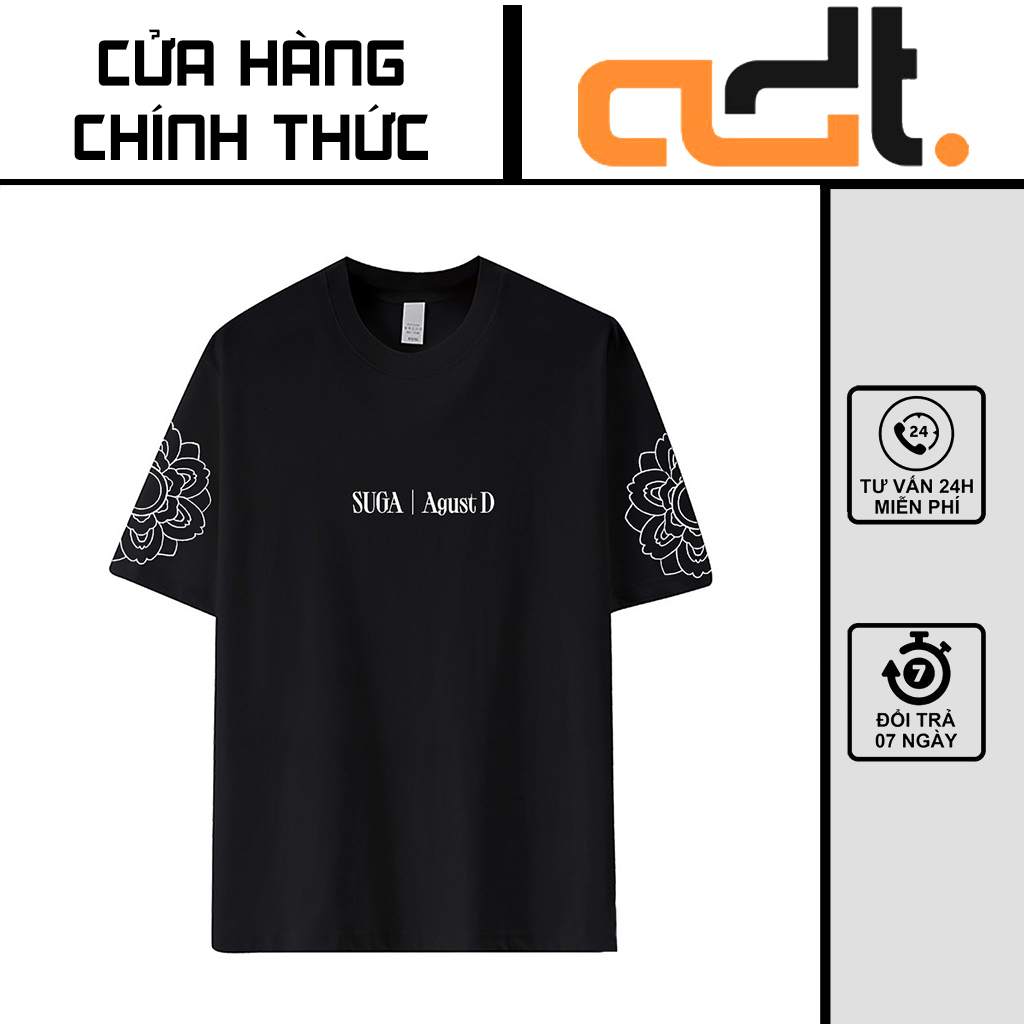 Áo Thun Cotton Tay Ngắn Cổ Tròn Dáng Rộng In Hình BTS SUGA AGUST D TOUR Mercch