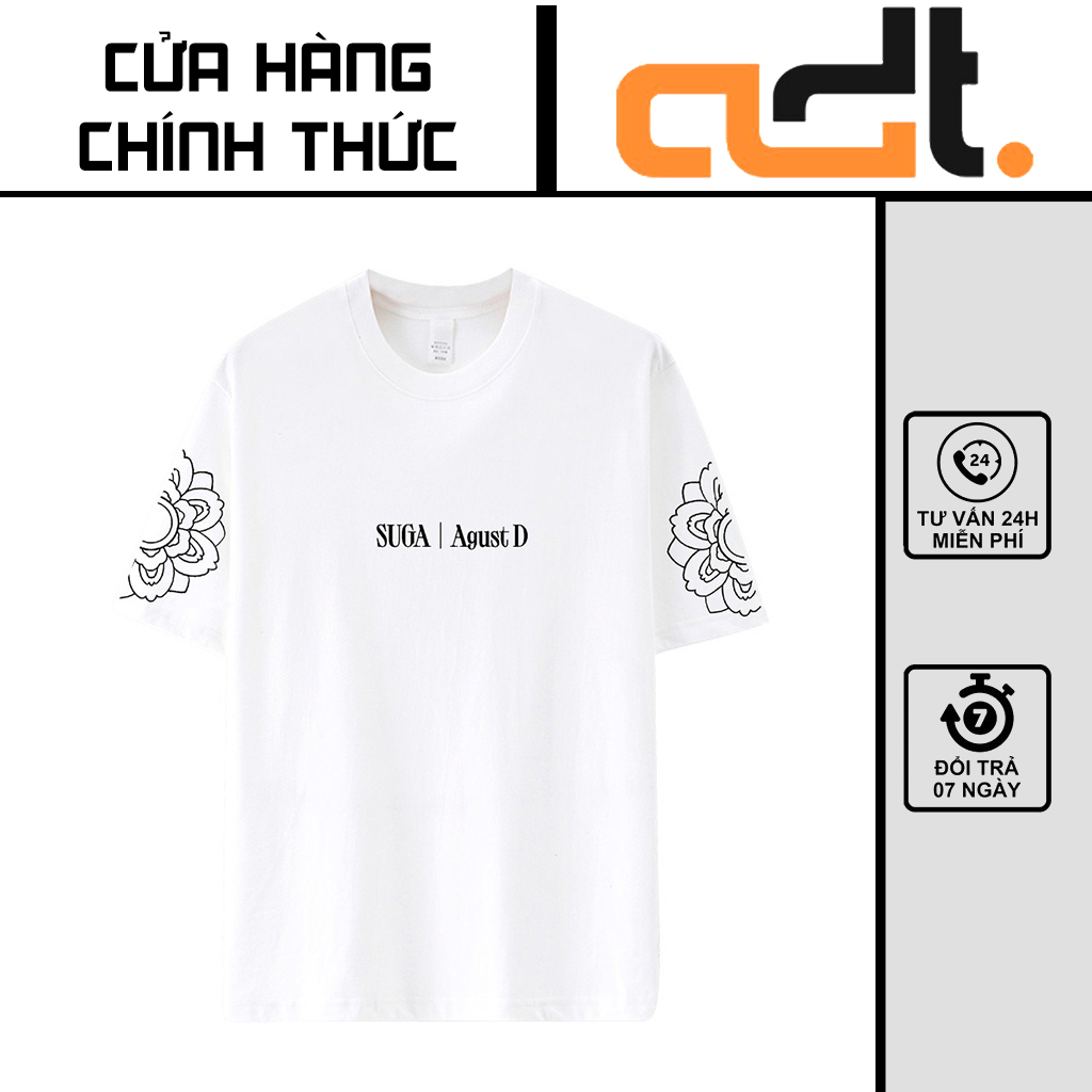 Áo Thun Cotton Tay Ngắn Cổ Tròn Dáng Rộng In Hình BTS SUGA AGUST D TOUR Mercch
