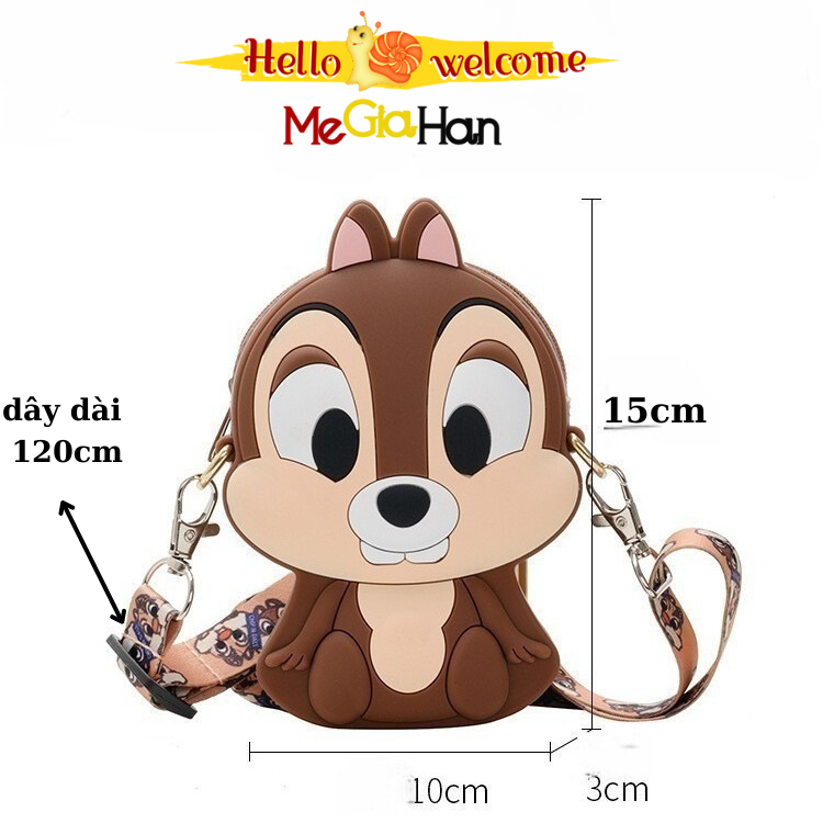 Túi Đeo Chéo Cho Bé Hình Hoạt Hình Dễ Thương Chất Liệu Silicon, Túi Cho Bé Trai Bé Gái