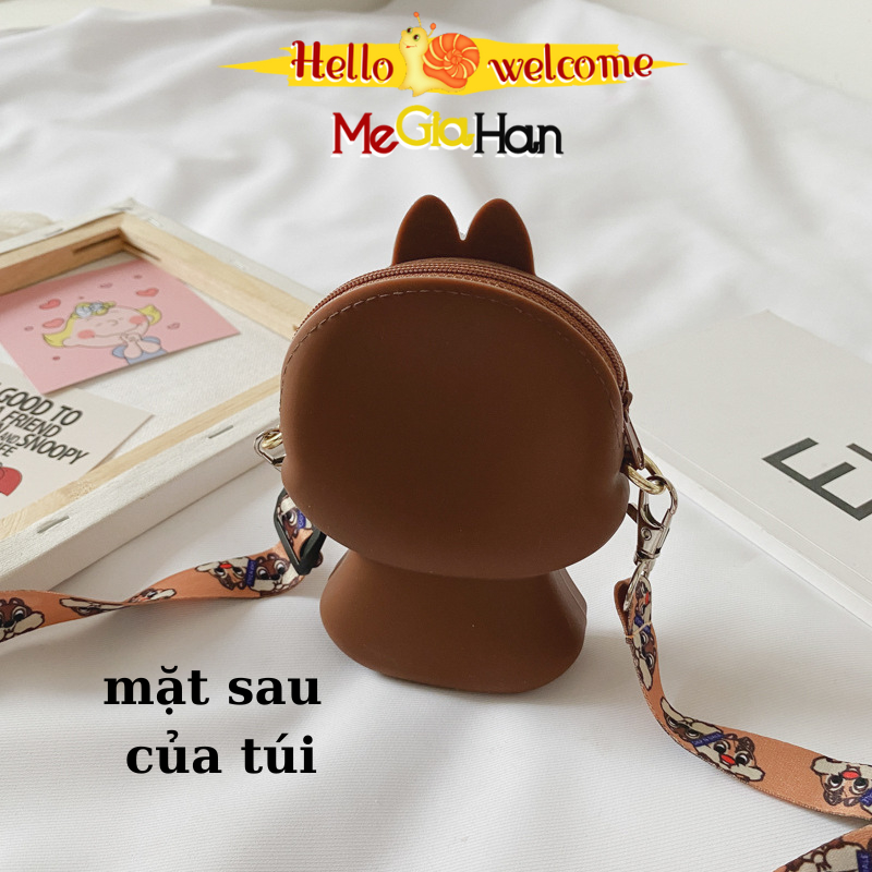 Túi Đeo Chéo Cho Bé Hình Hoạt Hình Dễ Thương Chất Liệu Silicon, Túi Cho Bé Trai Bé Gái