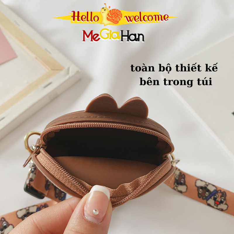Túi Đeo Chéo Cho Bé Hình Hoạt Hình Dễ Thương Chất Liệu Silicon, Túi Cho Bé Trai Bé Gái