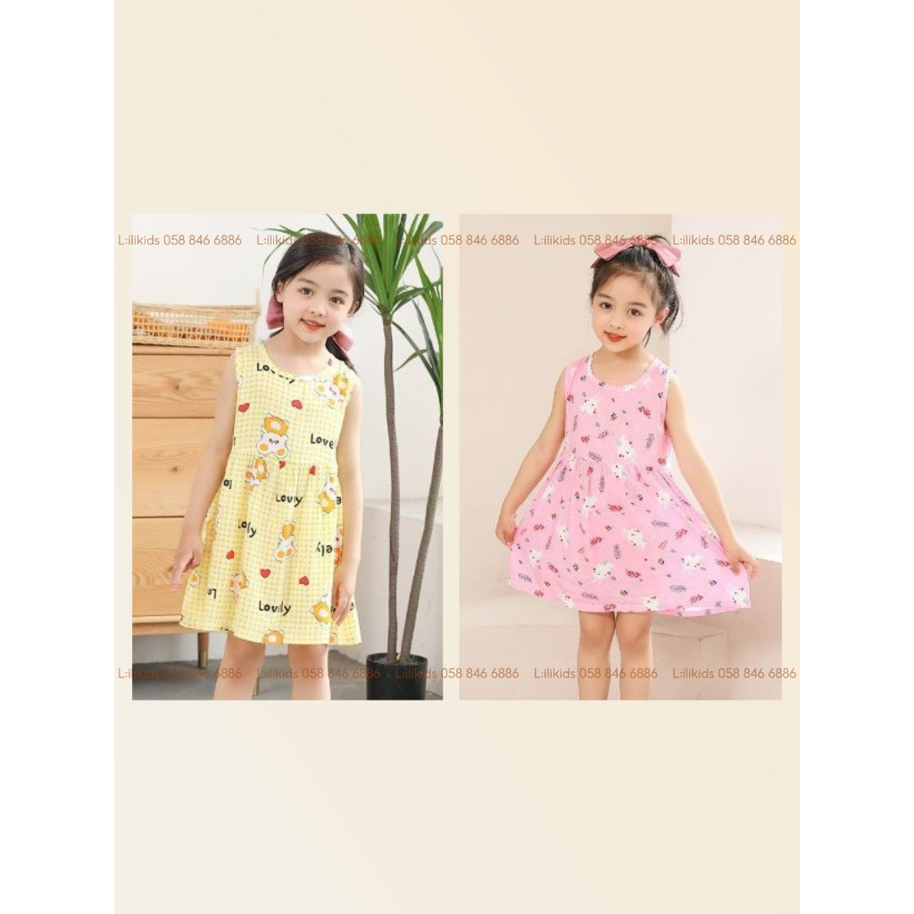Váy đầm cho bé LiLiKids vải lanh lụa họa tiết dễ thương, váy cho bé gái 7-19 Kg