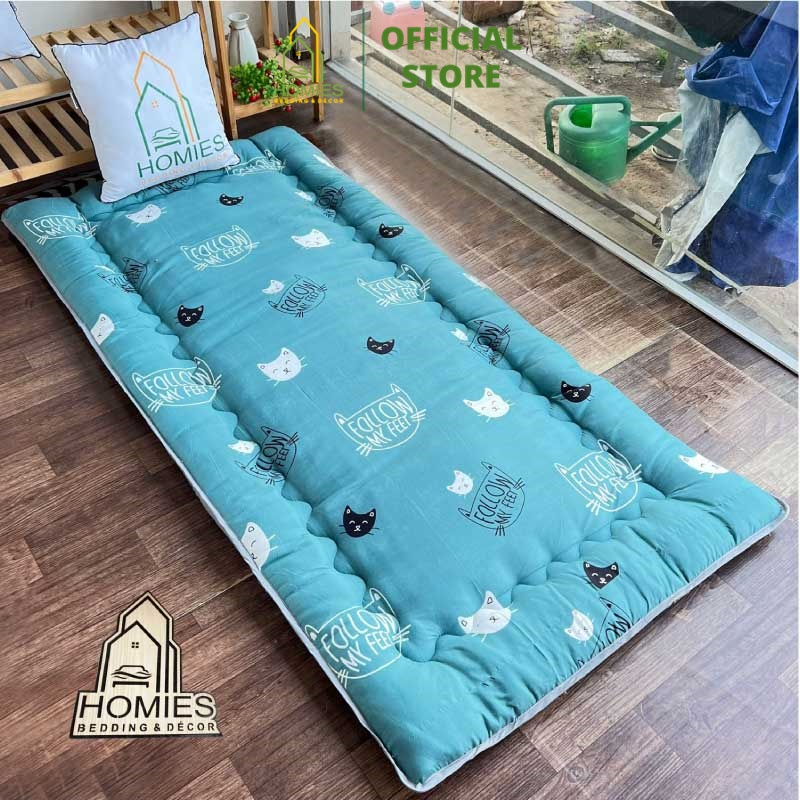 Kèm Túi Đựng - Topper nệm bông xuất Nhật HOMIES Bedding & Décor , Đệm Topper Đầu Mèo, Tấm làm mềm đệm