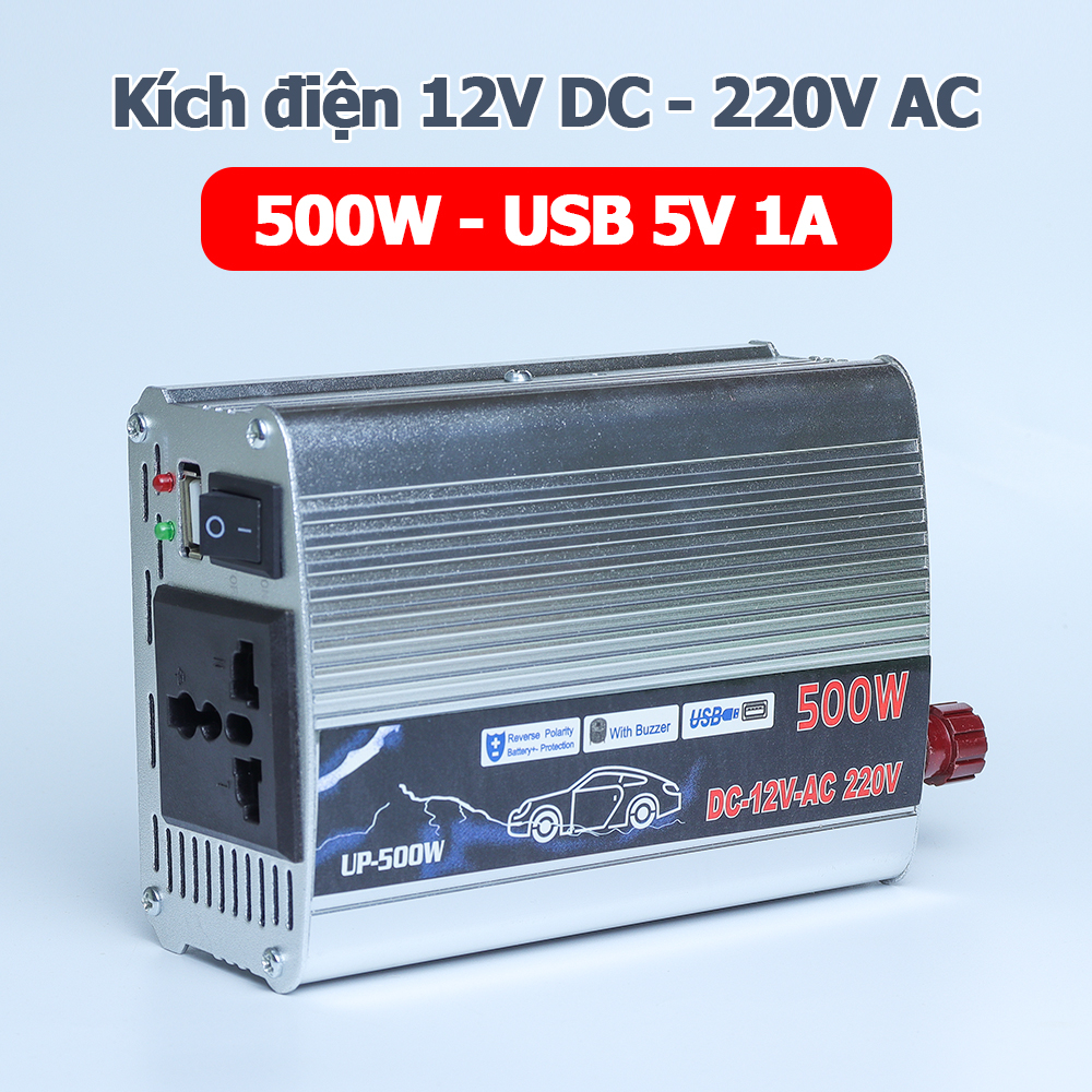 Bộ kích điện chuyển đổi 500W 12V DC sang 220V AC biến tần UP-500A
