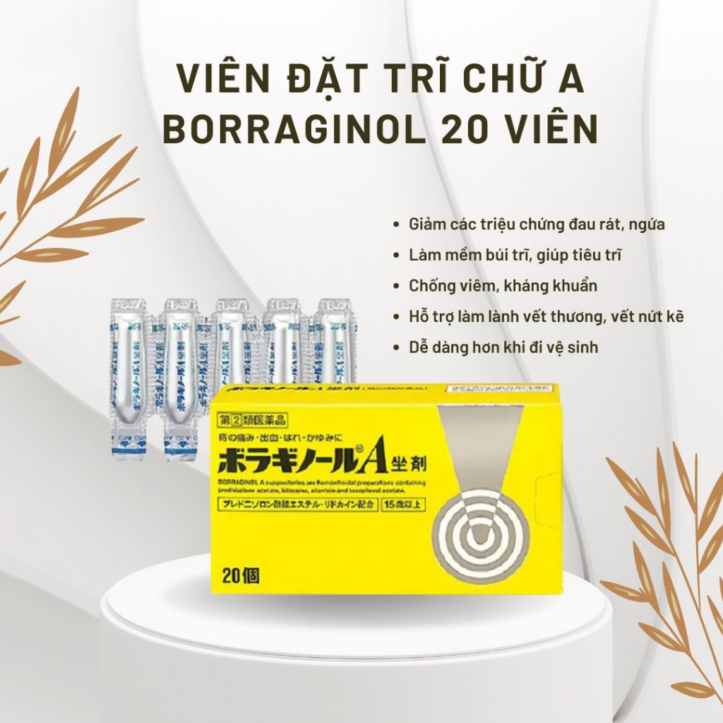 VIÊN ĐẶT TRĨ CHỮ A NHẬT BẢN GIÚP GIẢM ĐAU RÁT VÀ HỖ TRỢ CO BÚI TRĨ - HÀNG NHẬT NỘI ĐỊA