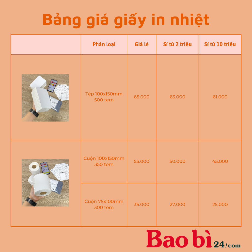 Giấy in nhiệt tự dính, in đơn hàng TMĐT, in bill chuyển phát nhanh - Cam kết rẻ nhất thị trường