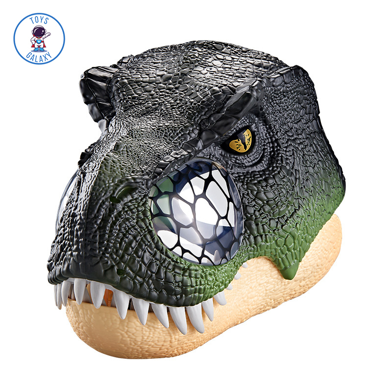 Mặt Nạ Khủng Long Bạo Chúa Tyrannosaurus T-Rex Kích Thước Lớn Có Đèn Và Nhạc Đồ Chơi Hóa Trang Cho Ngày Halloween