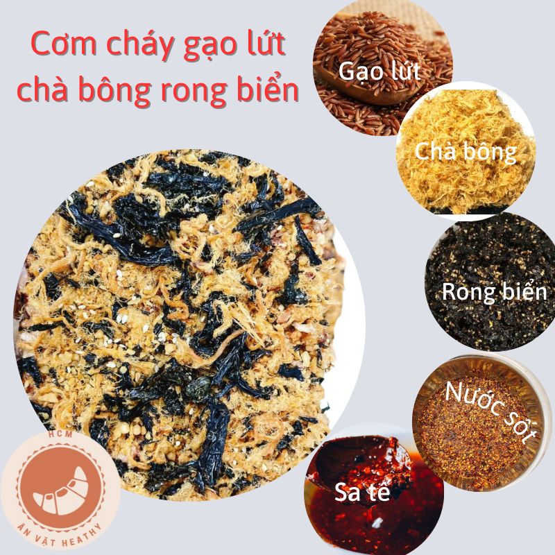Cơm Cháy Gạo Lứt Chà Bông Sấy Giòn Không Chiên Đồ Ăn Healthy Dành Cho Các Bạn Ăn Kiêng Muốn Giảm Cân