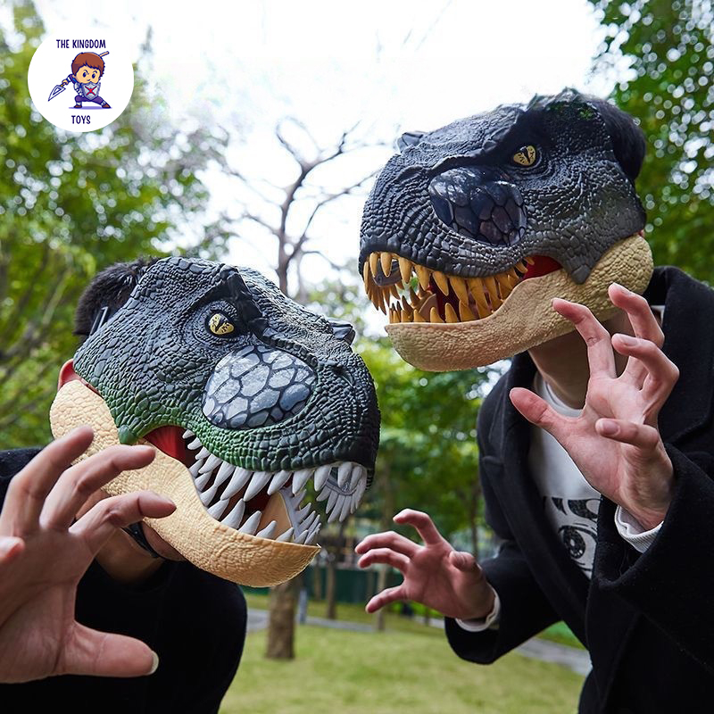 Mặt Nạ Khủng Long Bạo Chúa Tyrannosaurus T-Rex Kích Thước Lớn Có Đèn Và Nhạc Đồ Chơi Cho Ngày Halloween