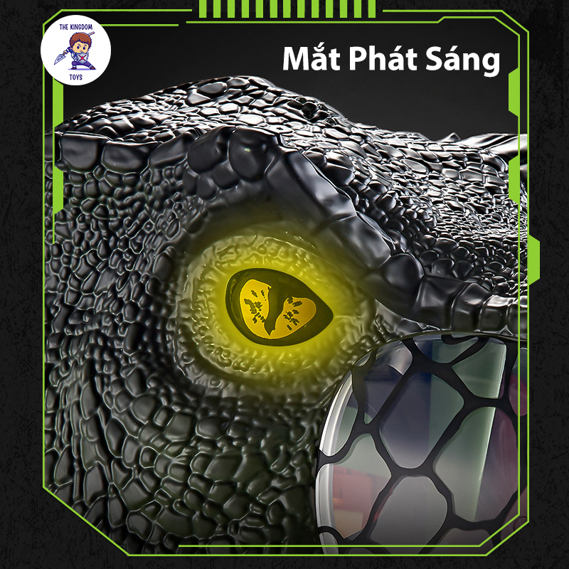 Mặt Nạ Khủng Long Bạo Chúa Tyrannosaurus T-Rex Kích Thước Lớn Có Đèn Và Nhạc Đồ Chơi Cho Ngày Halloween