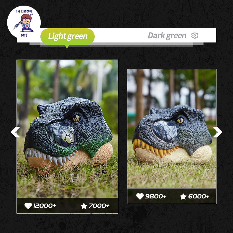 Mặt Nạ Khủng Long Bạo Chúa Tyrannosaurus T-Rex Kích Thước Lớn Có Đèn Và Nhạc Đồ Chơi Cho Ngày Halloween