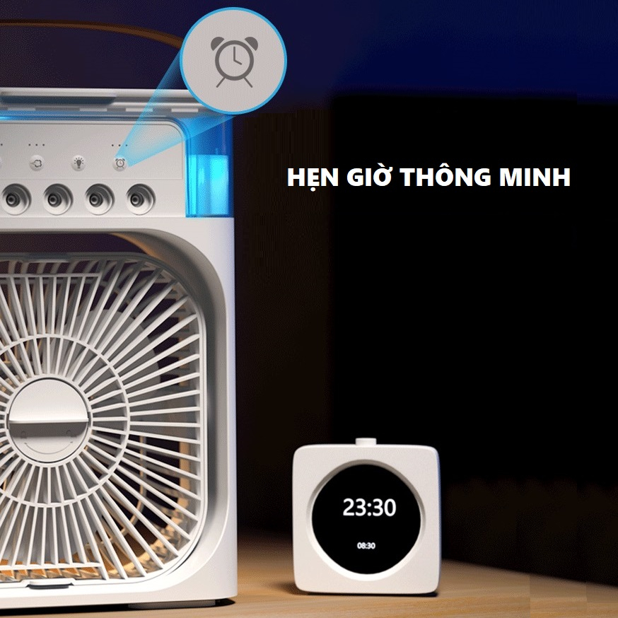 Quạt điều hòa hơi nước mini để bàn có chế độ phun sương điều chỉnh gió 3 chế độ làm mát và tạo độ ẩm cho không khí | BigBuy360 - bigbuy360.vn