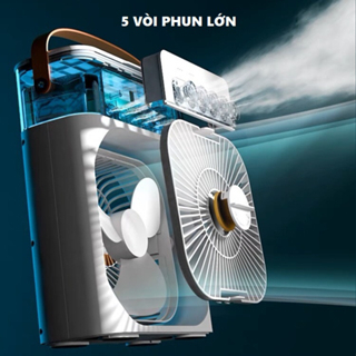 Quạt điều hòa hơi nước mini để bàn có chế độ phun sương điều chỉnh gió 3 chế độ làm mát và tạo độ ẩm cho không khí | BigBuy360 - bigbuy360.vn