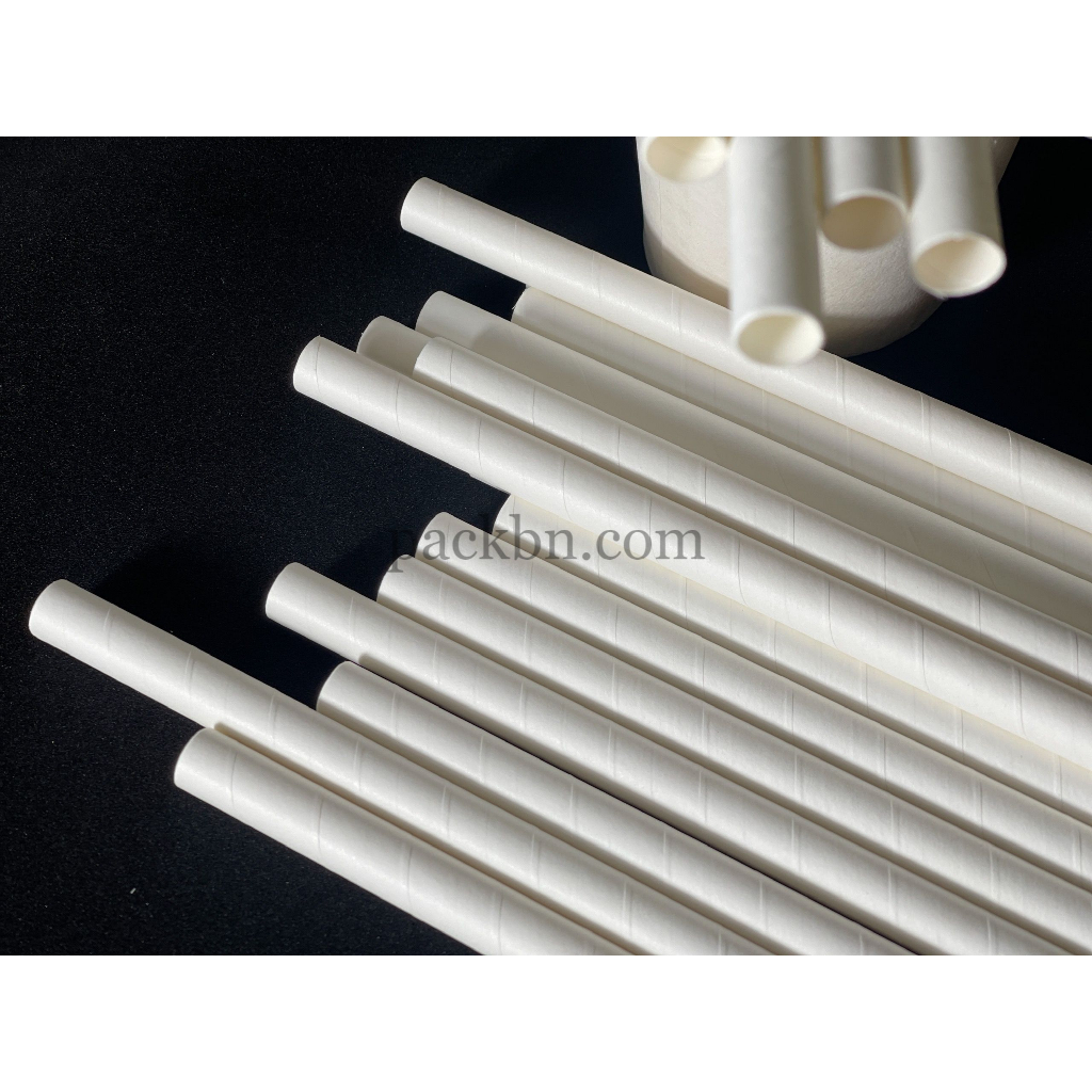 Ống hút giấy Trắng Các Size Dùng Để Uống Nước, Trà Sữa Hàng cao cấp thân thiện
