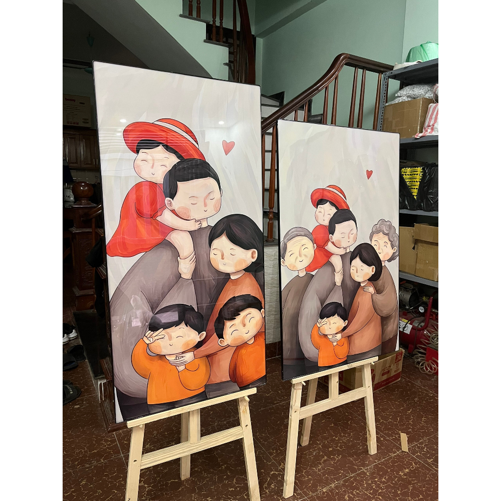 B05 Tranh Gia Đình treo tường Phòng Khách/ lối vào Decor phòng ngủ đại sảnh cho bé và gia chủ quà tặng tân gia trai gái