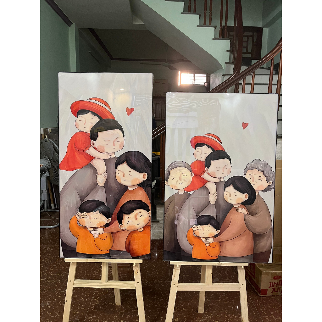 B05 Tranh Gia Đình treo tường Phòng Khách/ lối vào Decor phòng ngủ đại sảnh cho bé và gia chủ quà tặng tân gia trai gái