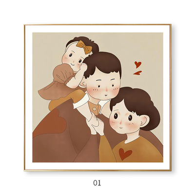 B05 Tranh Gia Đình treo tường Phòng Khách/ lối vào Decor phòng ngủ đại sảnh cho bé và gia chủ quà tặng tân gia trai gái