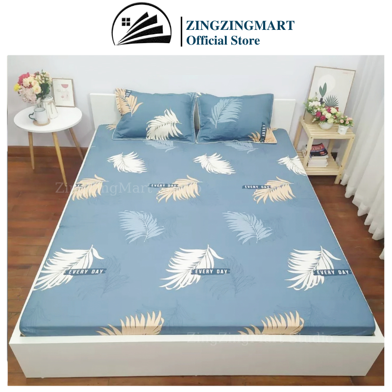 Combo bộ ga giường ZingZingMart chất liệu cotton hàn quốc mát lạnh