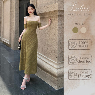 Đầm trễ vai cup ngực LiLiQiQi By LeeGi dáng dài thanh lịch Min6255 Min6258