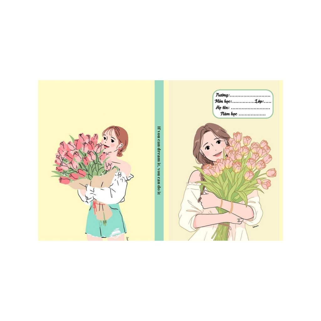 MẪU 5 - BAO TẬP KHỔ NHỎ 16cm*21cm -   BÌA BAO TẬP A5 CÓ SẴN GIẤY KÍNH MẪU DỄ THƯƠNG  - BÌA BAO TẬP CUTE