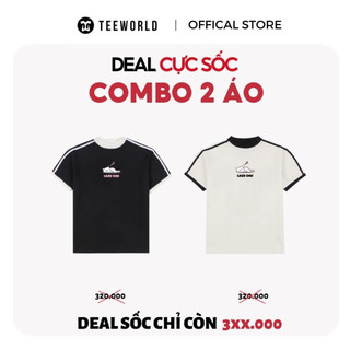 [COMBO CỰC SỐC] 2 Áo Thun Baby Tee Teeworld Cat Lazy Day Form Fit Co Dãn