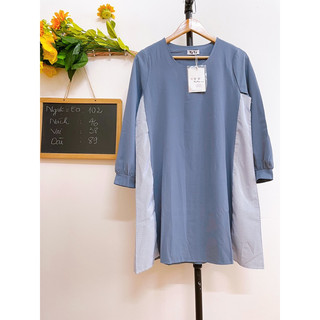 [FREESIZE,BIGSIZE] Đầm Suông Phối Kẻ Sọc, Một Lớp, New Tag