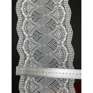 1m viền ren co giãn đối xứng - rộng ~ 17 cm- trắng ngà