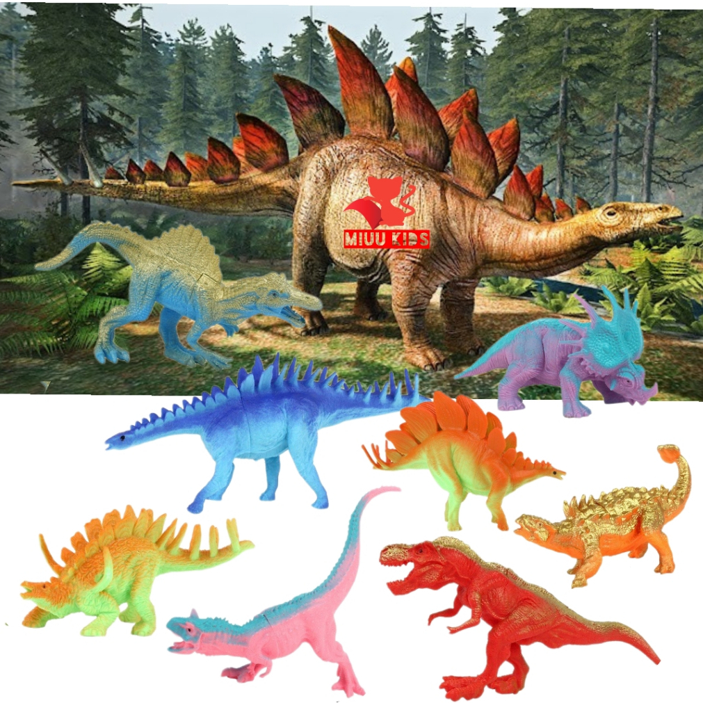 Bộ 8 Mô Hình Khủng Long Bằng Nhựa Mềm Cỡ Lớn Cho Bé