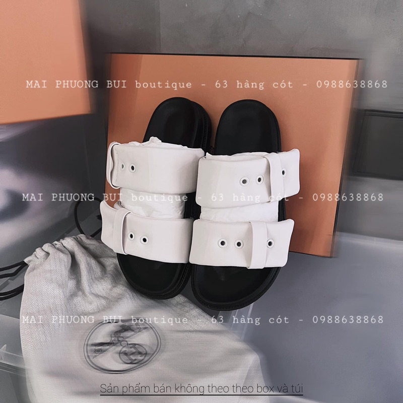 Dép lê 2 quai da khuy mai phương bùi