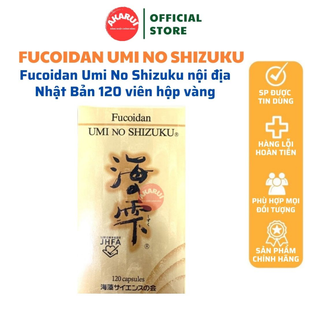 Fucoidan Umi No Shizuku nội địa Nhật Bản 120 viên hộp vàng