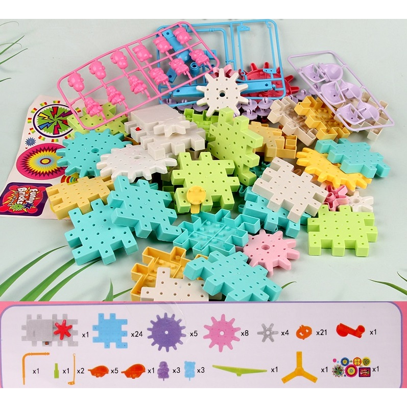 Đồ Chơi Ghép Hình Trí Tuệ Cho Bé Funny Bricks 83 Chi Tiết - Chạy Động Cơ Bằng Pin