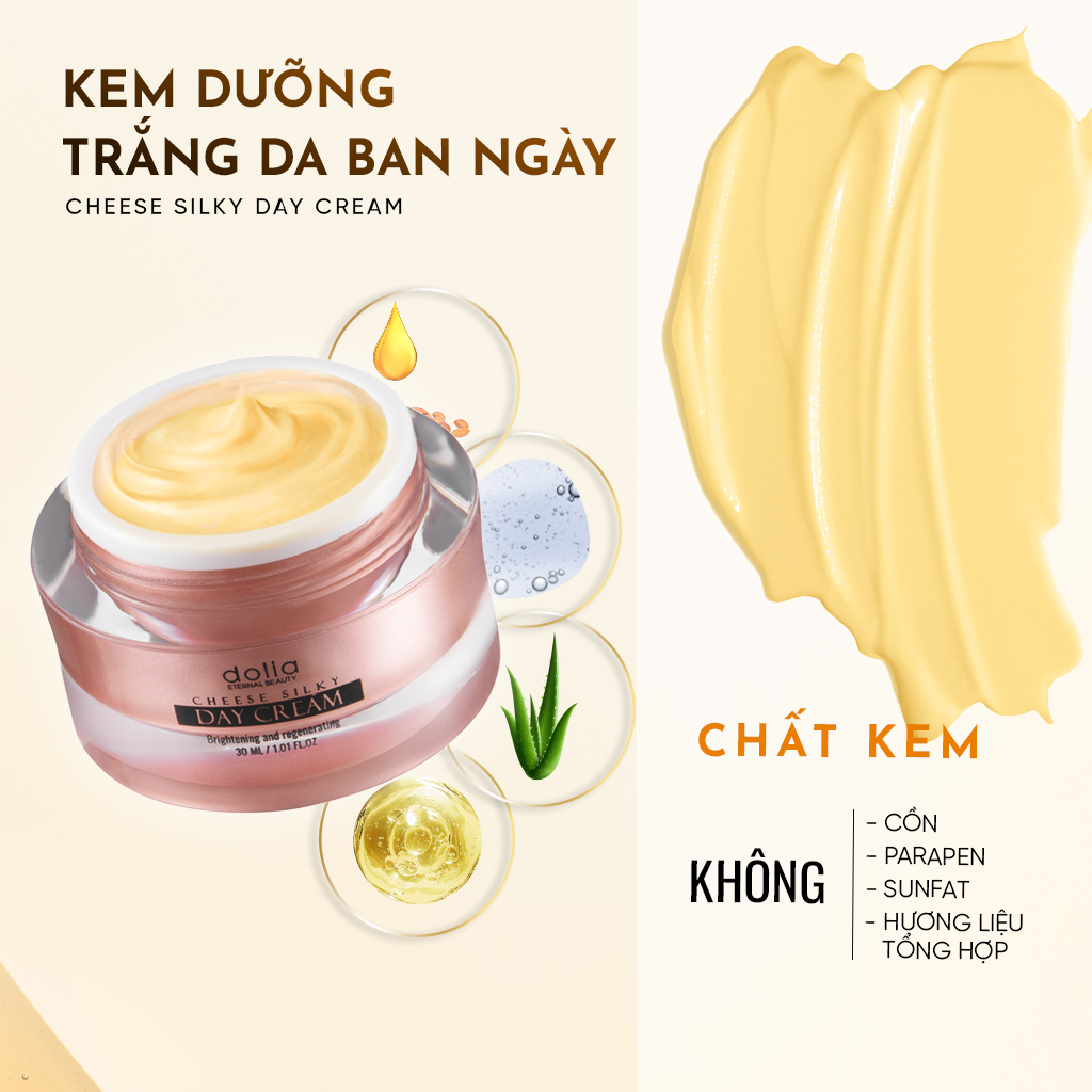 Combo kem dưỡng da ban ngày Dolia và kem dưỡng da ban đêm Dolia chống lão hóa, phục hồi da, giảm thâm nám 6ml
