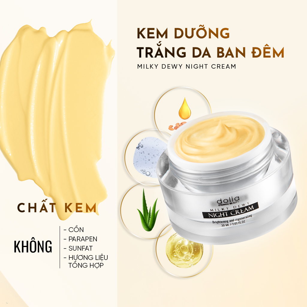 Combo kem dưỡng da ban ngày Dolia và kem dưỡng da ban đêm Dolia chống lão hóa, phục hồi da, giảm thâm nám 6ml