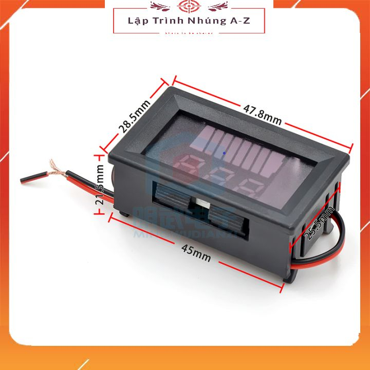 [Lập Trình Nhúng A-Z][G45] Đồng Hồ Led Đo Dung Lượng Acquy 12V - 60V Có Hiển Thị Vạch Pin (Chống Thấm Nước)