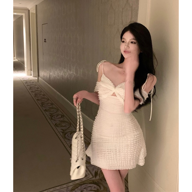 🖤Đầm ôm body trơn trễ vai hai dây sexy quyến rũ đơn giản